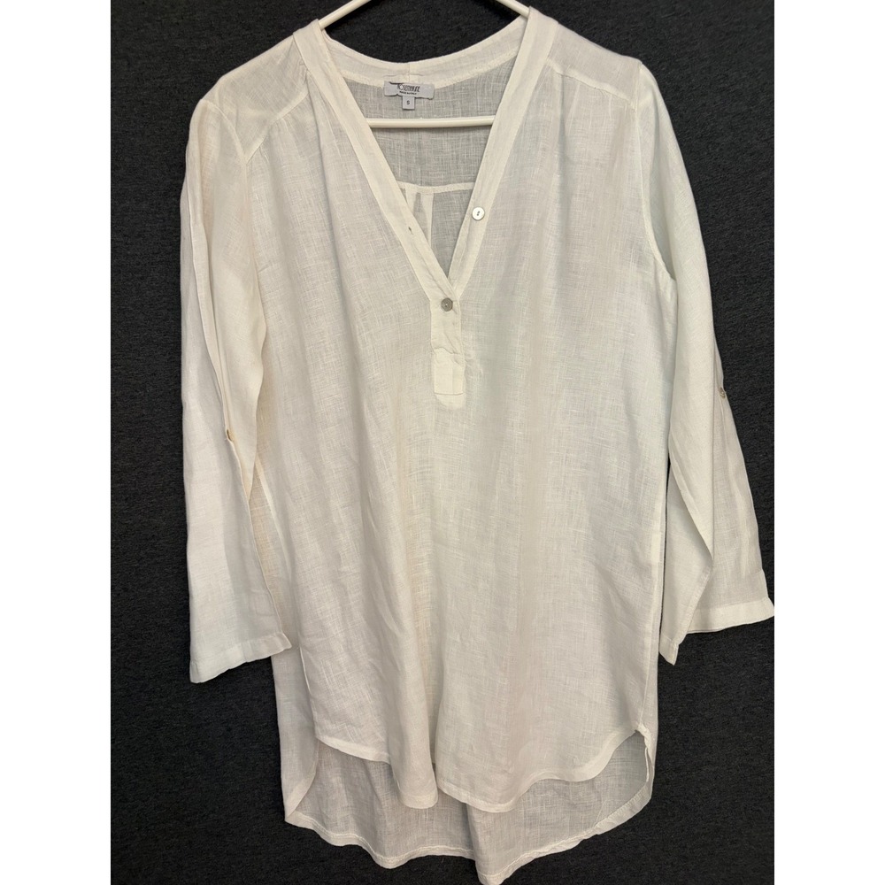 Rosemarine Tunic Small White | Linen, Italy, Lagenlook, Beach, Boho, Summer, Top